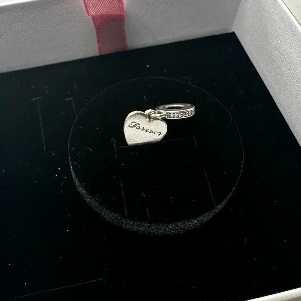 Pandora Silver I Love You Forever Dangle Charm - Picture 2 of 2